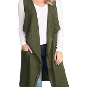 NWOT Forest Green Collar Shawl Cardigan